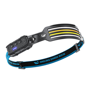 微笑鲨头灯强光超亮充电户外夜钓鱼专用感应照明灯头戴式超长续航