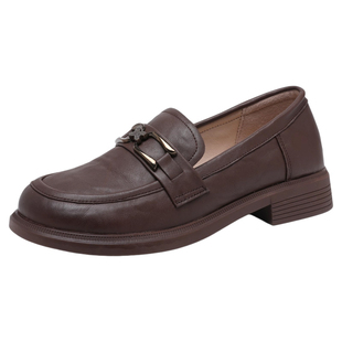 春秋乐福鞋女真皮复古皮鞋舒适百搭软底头层牛皮平底单鞋大码女鞋