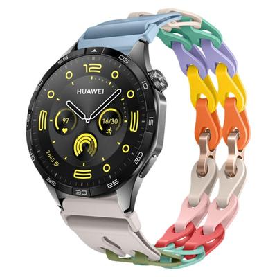 适用华为gt5/4手表gt3/2pro镂空硅胶watch5表带gt2/2e智能配件荣耀4Pro运动小米S4男女款华米buds链式三星潮