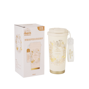 迪士尼维尼爱丽丝咖啡保温杯530ml家用办公用水杯便携大容量茶杯