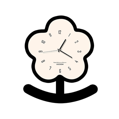 初晨桌面台钟创意花朵造型