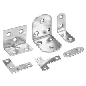 不锈钢直片连接件连接码一字平角片直片角码家具固定180度码铁