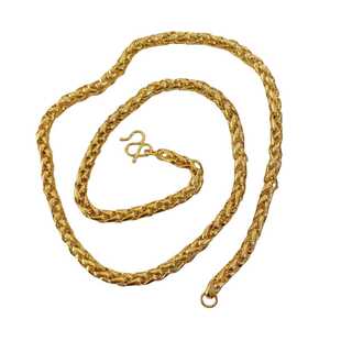 越南沙金项链女款仿真黄金色锁骨肖邦链黄铜镀24k久不褪色首饰品