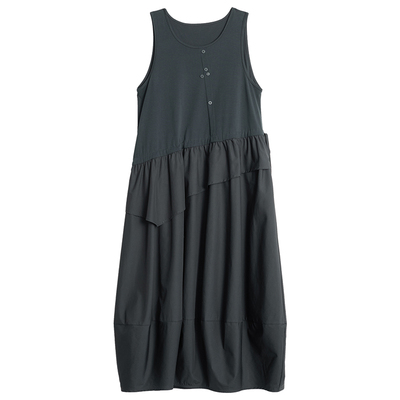 异材拼接背心裙2026早春新款百搭