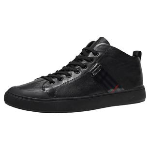 真皮男鞋2025秋冬季休闲高帮皮鞋欧洲站潮鞋软皮休闲鞋加绒二棉鞋