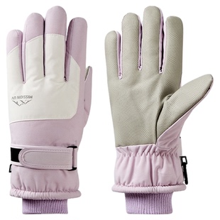 MISSION UV滑雪手套冬季保暖户外触屏手套防寒骑行加绒加厚手套女