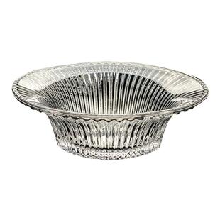 2025新款水晶玻璃碗水果盘精致小果盘家用轻奢高档高级感透明竖纹