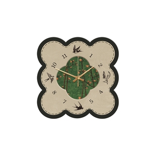 法式中古钟表电子挂钟客厅2026新款客厅餐桌背景墙挂画复古壁画