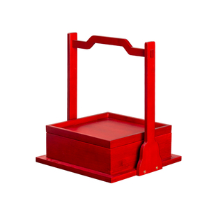 火锅店托盘民宿早餐新婚饼盒餐具点心盒意境菜酒店碟子竹制红提篮