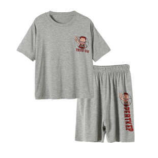 莫代尔亲子装空调服儿童睡衣夏季灌篮高手薄款男童短袖短裤家居服