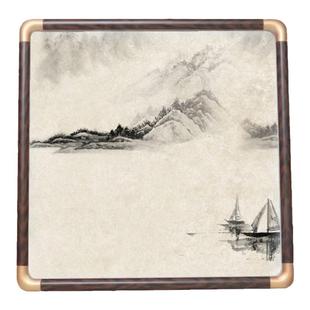 实木铜角画框装裱框仿铜角相框字画框装裱框挂墙新中式支持定制