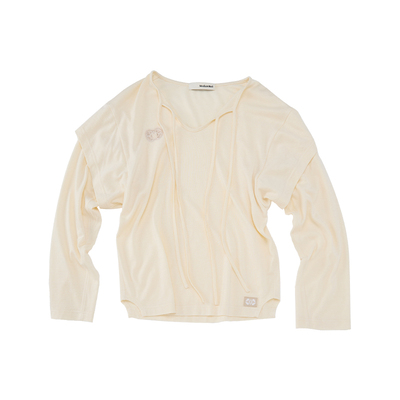 羊毛桑蚕丝系带长袖潮流