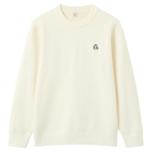 快鱼圆领毛衣男2025年冬新款休闲简约针织上衣宽松保暖套头上衣