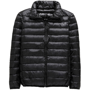冬季新款男士轻薄短款时尚休闲羽绒服修身便携保暖男连帽外套