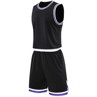 篮球服套装定制球队比赛训练服中大学生队服背心运动球衣8208黑色