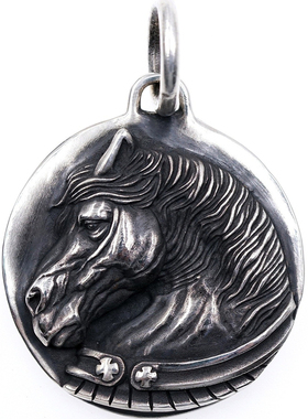 渡鸦原创马到成功手工生肖银吊坠