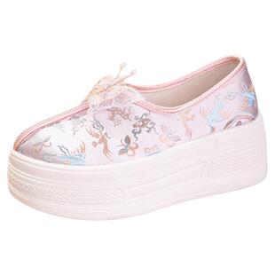 厚底汉服鞋子女2025国风配旗袍绣花舒适增高单鞋复古时尚新中式鞋