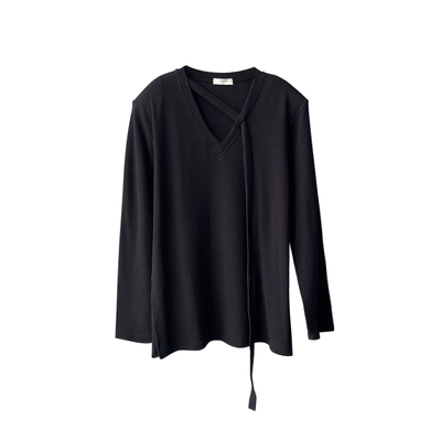 中长款垫肩长袖纯棉女加绒加厚