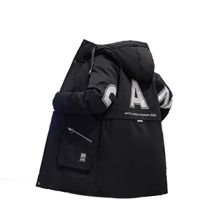 青少年冬季中长款棉衣男士外套加厚羽绒棉服初中高中学生棉袄冬装