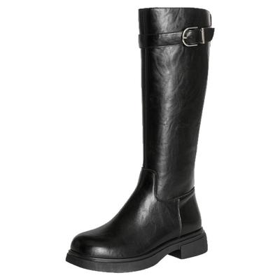 大东官方正品黑色长筒靴骑士靴