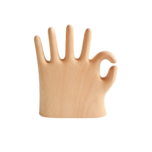 象有形/原木手指手掌戒指首饰架珠宝展示拍摄道具趣味桌面摆件