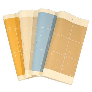 蜡染带格子宣纸毛笔书法专用方格纸空白对联纸五言七言古诗书法作品纸半生熟四尺对开10格14字软笔篆书专用纸