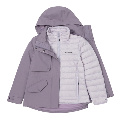 哥伦比亚户外三合一冲锋衣女装冬季运动防风保暖休闲羽绒内胆外套