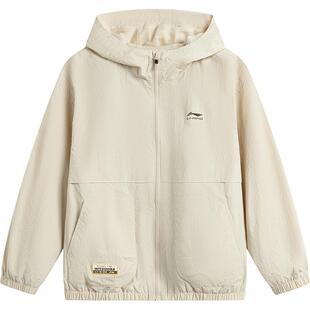 李宁儿童连帽外套风衣男孩新款春秋款青少年梭织男童装中大童春装