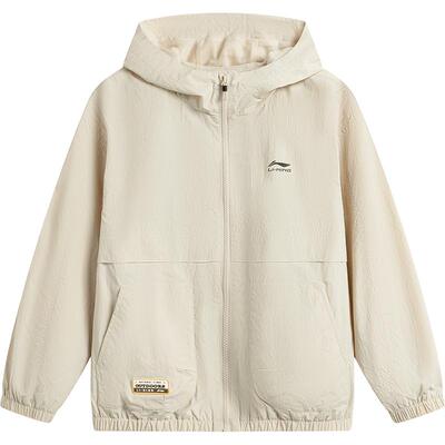 李宁儿童梭织外套连帽风衣