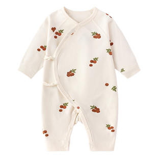 babylove新生儿连体衣春秋季满月婴儿纯棉衣服居家初生宝宝和尚服