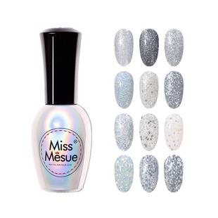 日系网红光疗指甲油胶美甲店专用铂金胶爆闪超闪银色亮片胶流行色