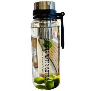 高级感玻璃杯男士夏季超大容量2000ml水杯茶水分离泡茶杯子家用