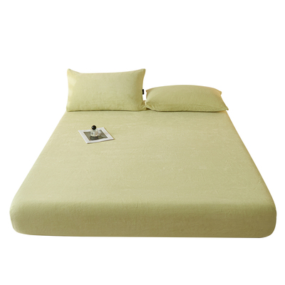 猫人牛奶绒床笠单件加厚保暖床罩席梦思保护罩防尘床三件套 YX