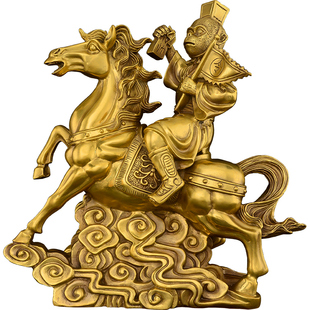 黄铜马上封侯摆件马上传令办公室客厅书房桌面送礼工艺品马到成功