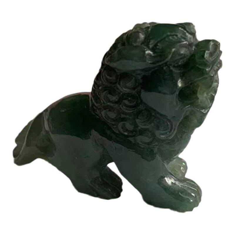 缅甸翡翠摆件狮子茶宠摆件吊坠