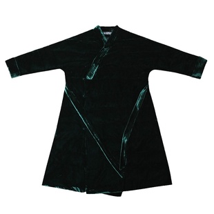 柑香素染【月明】真丝绒羽绒服90白鹅绒中式复古加厚外套冬季女款