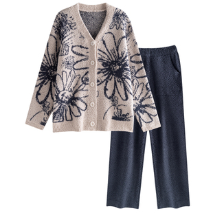 睡衣女2025新款秋冬季半边绒开衫慵懒风加厚保暖珊瑚绒毛绒家居服