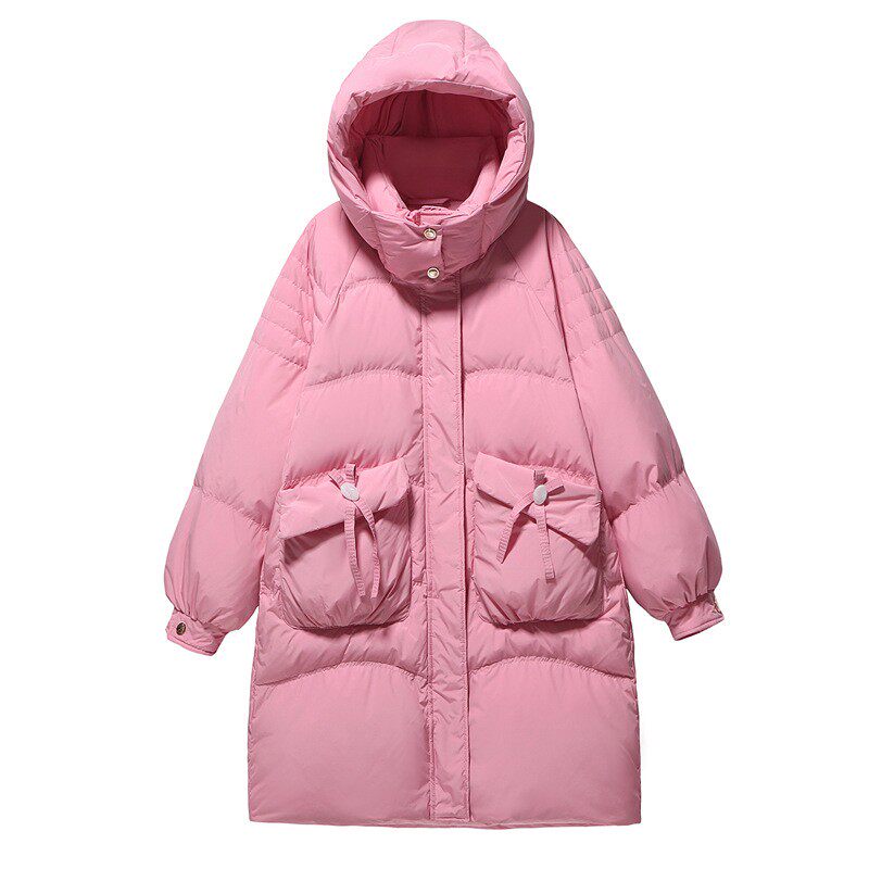 加肥加大码羽绒服女长款过膝冬