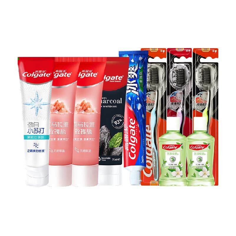 高露洁牙膏口腔护理清洁口腔清新口气家庭套装实惠装组合装570g