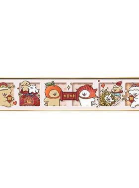 线条小狗入户卧室门头上方装饰画