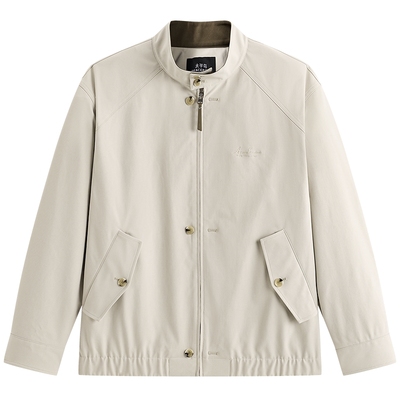 太平鸟男装情侣刺绣休闲夹克外套2026春季新款哈灵顿宽松茄克潮流