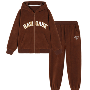 【特惠清仓】Navigare意大利小帆船女童卫衣套装摇粒绒秋冬新款