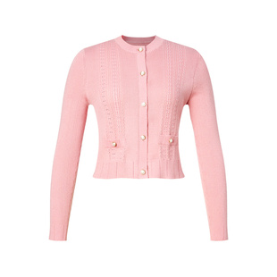 [多色款]koradior珂莱蒂尔细支羊毛舒适长袖针织开衫女上衣