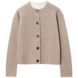 OVV秋冬新款女装羊毛羊驼毛正反两穿弧形袖针织外套