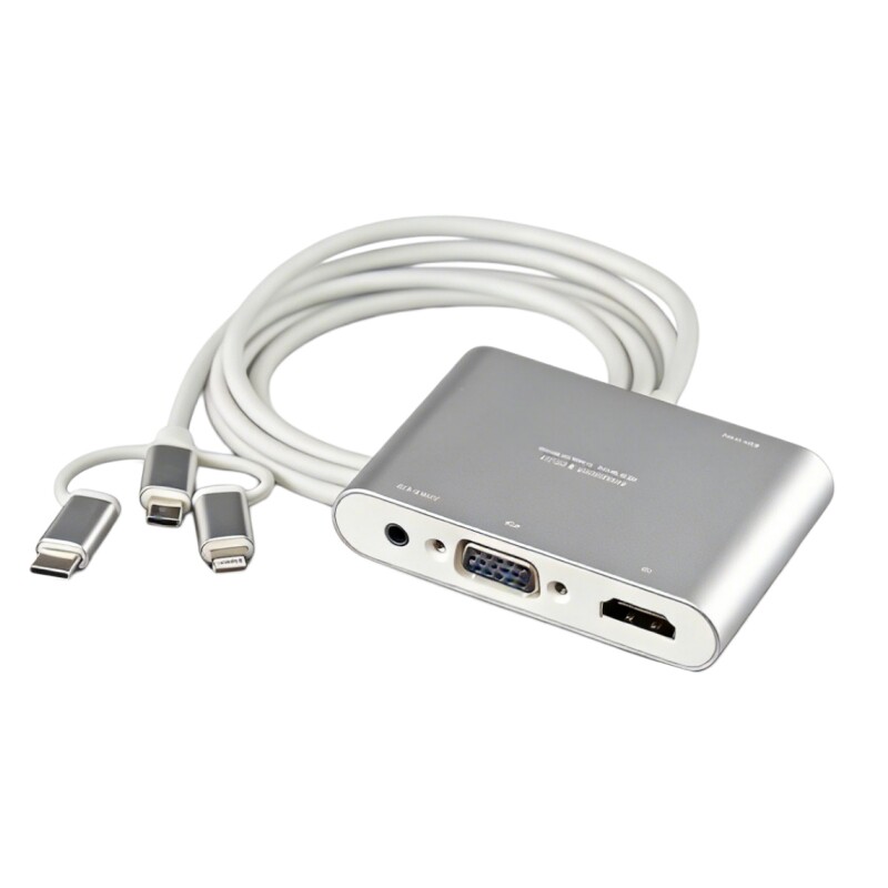 HDMI+VGA手机连显示器直播同屏