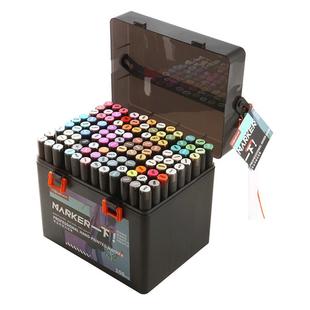 米娅软头酒精马克笔双头学生手绘动漫画服装建筑设计60/80色笔套装防水油性笔水彩笔记号笔大容量172色美术生