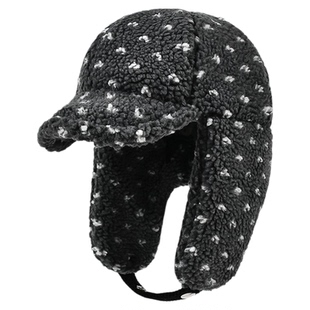 可爱羊羔毛雷锋帽女冬季加厚加绒保暖护耳帽北方骑行防寒毛绒帽子