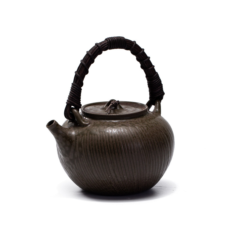 衍说家「行雾」日式陶艺作家藤编煮茶壶碳火电陶炉烧水壶手工茶壶