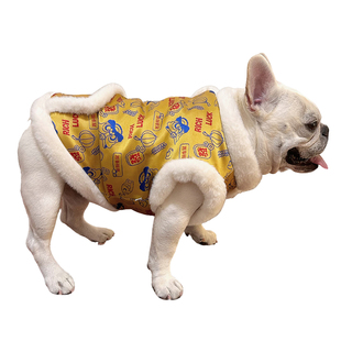 冬季新款法斗巴哥斗牛犬衣服新中式唐装加绒加厚喜庆过年年服马甲