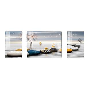 包安装简约现代客厅装饰画沙发背景墙壁画大气轻奢晶瓷三联画挂画